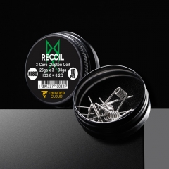 Authentic Thunder Cloud Recoil NI80 Prebuilt 3 Core Clapton Coil 26GA x 3 + 38GA 0.2ohm 10pcs