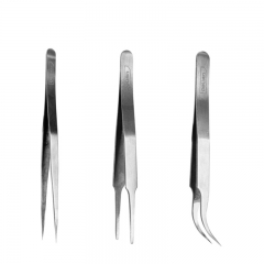 Deli Multifunction Industrial Tweezers 3 Pcs Set High Temperature Resistant Stainless Steel Hand Tools - Silver Deli Multifunction Industrial Tweezers 3 Pcs Set High Temperature Resistant Stainless Steel Hand Tools - Silver