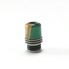 Focivape Stable Wood + SS Base 510 Drip Tip Mouthpiece for RTA RDA Tank - Green Brown