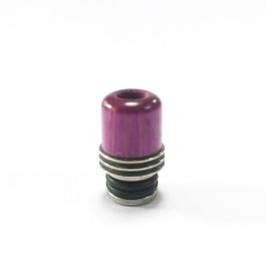 Focivape Stable Wood + SS Base 510 Drip Tip Mouthpiece for RTA RDA Tank - Purple