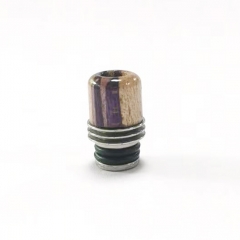 Focivape Stable Wood + SS Base 510 Drip Tip Mouthpiece for RTA RDA Tank - Purple Brown