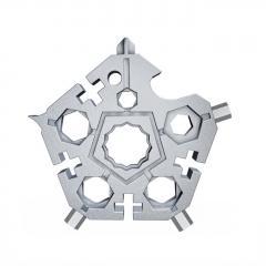 23 In 1 Pentagon Multi-function Snowflake Inner Six Angle Wrench Tool Outdoor EDC Screwdriver Bicycle Combination Tool - Silver 23 In 1 Pentagon Multi-function Snowflake Inner Six Angle Wrench Tool Outdoor EDC Screwdriver Bicycle Combination Tool - Silver