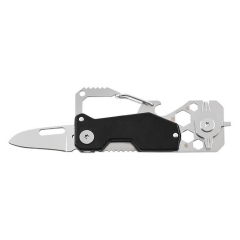 EDC Aluminum Folding Knife Carabiner Keychain EDC Multi Tool Card with Bottle Opener Screwdriver Wrench Daily Utility Tool - Silver Black EDC Aluminum Folding Knife Carabiner Keychain EDC Multi Tool Card with Bottle Opener Screwdriver Wrench Daily Utility Tool - Silver Black