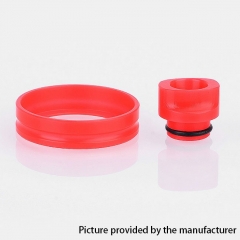 510 POM Replacement Drip Tip + Adapter Ring Kit for RDA / RTA / Sub Ohm Tank  - Red