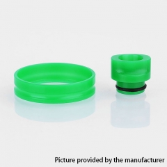 510 POM Replacement Drip Tip + Adapter Ring Kit for RDA / RTA / Sub Ohm Tank  - Green