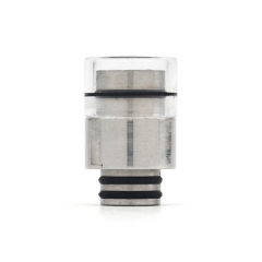 Glass Stainless Steel 510 Drip Tip for RBA RTA RDA Vape Atomizer - Silver