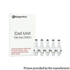 (Ships from Bonded Warehouse)Authentic Kanger New TOCC Organic Cotton Coils for T3S MT3S 5PCS - 1.8ohm