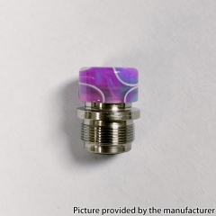 Intergrated Style Dotaio Drip Tip Stainless Steel Base + Resin Mouthpiece for Dotmod DotAIO V1 V2 Mod - Silver + Bright Purple