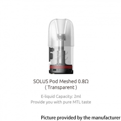 (Ships from Bonded Warehouse)Authentic SMOK Solus Pod Cartridge 2ml 0.8ohm 3pcs - Transparent