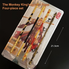 Zinc Alloy 21.5cm Weapons Toys 4pcs Black Myth: WuKong Game Peripheral The Monkey King Collectible Model Home Deoration - A