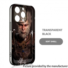 Replacement Soft Shell Black Myth Wukong Case for IPhone X 13 12Pro 16Plus Apple 11 Xsmax XS - A Transparent Black