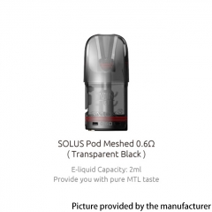 (Ships from Bonded Warehouse)Authentic SMOK Solus Pod Cartridge 2ml 0.6ohm 3pcs - Transparent Black