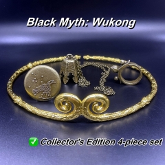 BLACK MYTH WU KONG Peripheral Statue Alloy Crafts Set Game Collection For Birthday Gifts - Gold Band M