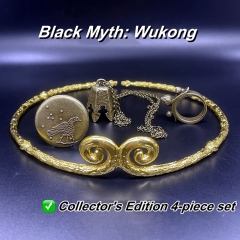 BLACK MYTH WU KONG Peripheral Statue Alloy Crafts Set Game Collection For Birthday Gifts - Gold Band S