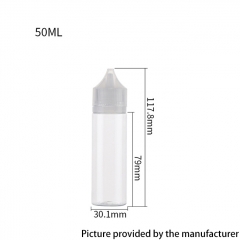 Replacement PET Empty Dropper with Cap Bottle 50ml 1pc - Transparent