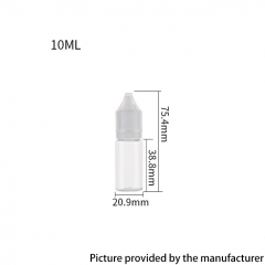 Replacement PET Empty Dropper with Cap Bottle 10ml 1pc - Transparent