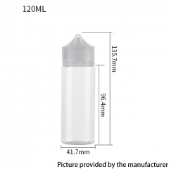 Replacement PET Empty Dropper with Cap Bottle 120ml 1pc - Transparent