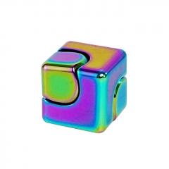 Finger Spinner Fidget Metal Stress Relief Toy - Magic Cube Rainbow