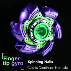 Finger Spinner Metal Stress Relief Black Technology Toy - Purple