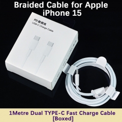 1M Dual Type- C Fast Charing Cable with Box for Apple iPhone 15