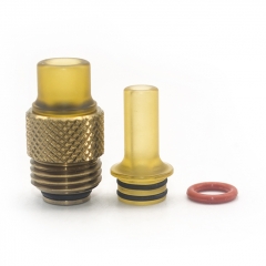 Across Intan Grip Style Base + MTL / DL Drip Tip Kit for SXK BB Billet Box Mod Kit - Gold Brown