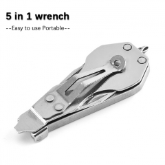 Portable 5 in 1 Multifunction Tool Card Wrench Bottle Opener Screwdriver Outdoor Compact Tools for Survival Camping