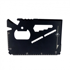 14 In 1 Multifunctional Tool Card Ruler Bottle Opener Wrench Survival Tools - Black