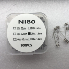 Prebulit Coil Wire NI80 28GA 1.3ohm 100pcs