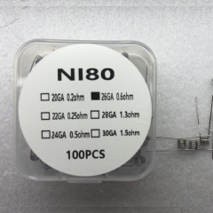 Prebulit Coil Wire NI80 26GA 0.6ohm 100pcs