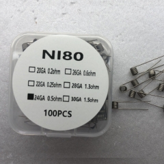 Prebulit Coil Wire NI80 24GA 0.5ohm 100pcs