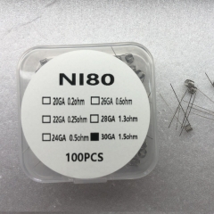 Prebulit Coil Wire NI80 30GA 1.5ohm 100pcs