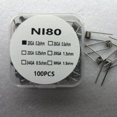 Prebulit Coil Wire NI80 20GA 0.2ohm 100pcs