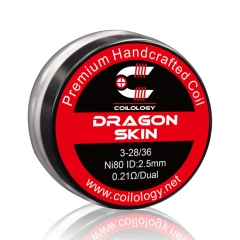 Authentic Coilology NI80 Dragon Skin Handcrafted Coil 3*28/36 AWG 2.5mm 10pcs - 0.21ohm