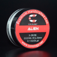 Authentic Coilology SS316 Alien Handcrafted Coil 3*28/36 AWG 2.5mm 10pcs - 0.13ohm