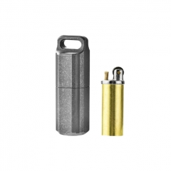 Titanium Alloy Mini Sealed Waterproof Pill Holder Effortless Storage Case - Stone Wash Color