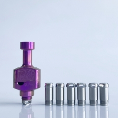 Rekavape Wick'D Alpha Panda Style Titanium Alloy RBA Bridge with 7 Air Inserts for Boro Devices Billet BB Mod Kit - Purple