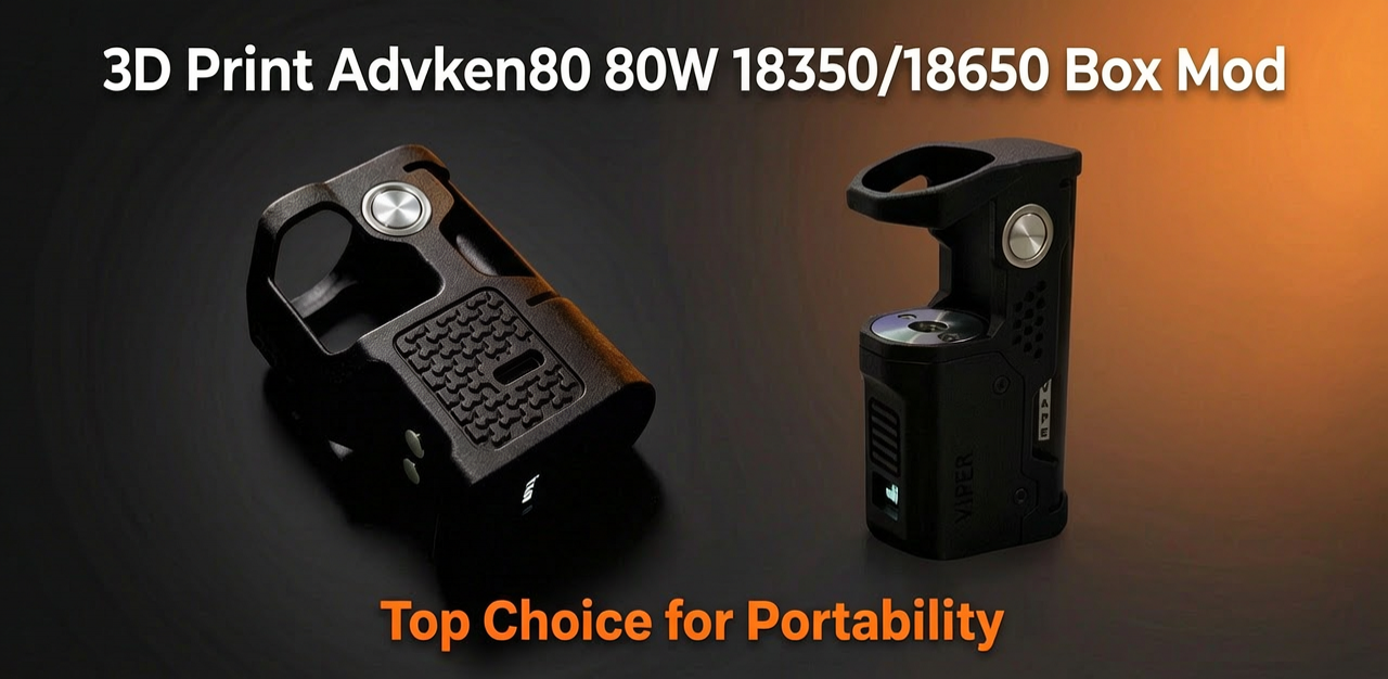 3D Print Advken80 80W 18350/18650 Box Mod