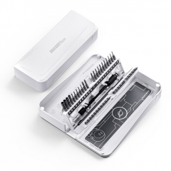 47 in 1 Precision Magnetic Screwdriver Set CR-V Steel Phillips & Hex Bits with Rotating Handle for Electronic Device Repair Hand Tools - White 47 in 1 Precision Magnetic Screwdriver Set CR-V Steel Phillips & Hex Bits with Rotating Handle for Electronic Device Repair Hand Tools - White