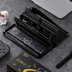 47 in 1 Precision Magnetic Screwdriver Set CR-V Steel Phillips & Hex Bits with Rotating Handle for Electronic Device Repair Hand Tools - Black 47 in 1 Precision Magnetic Screwdriver Set CR-V Steel Phillips & Hex Bits with Rotating Handle for Electronic Device Repair Hand Tools - Black