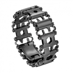 29 in 1 Multitool Bracelet 22cm SS Wearable Survival Watch Band Compatible with Utility Wrist Tool for Camping Hiking Travel Sailing - Wide Black 29 in 1 Multitool Bracelet 22cm SS Wearable Survival Watch Band Compatible with Utility Wrist Tool for Camping Hiking Travel Sailing - Wide Black